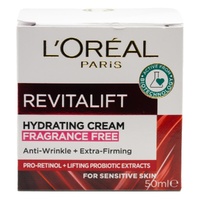 L'Oreal Revitalift Hydrating Cream 50mL - Fragrance Free - Anti-Wrinkle + Extra Firming