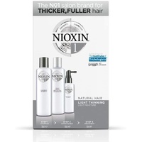 Nioxin System 1 Trio Pack for Natural Hair Lightly Thinning - Cleanser, Revitaliser, Treatment