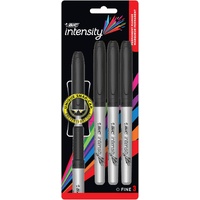 6 (2 x Pack of 3) BIC Intensity Permanent Black Fine Point Markers