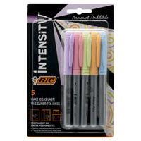 Pack of 5 BIC Intensity Permanent Markers Pastel