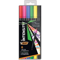 Pack of 6 BIC Intensity Dual Tip Felt Tip Pens and Brush