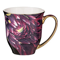 Ashdene Dark Florals New Bone China Mug - Purple Flame